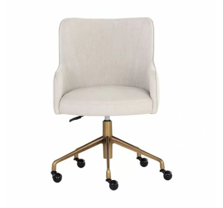 Sunpan Franklin Office Chair - Beige Linen - Front Angle