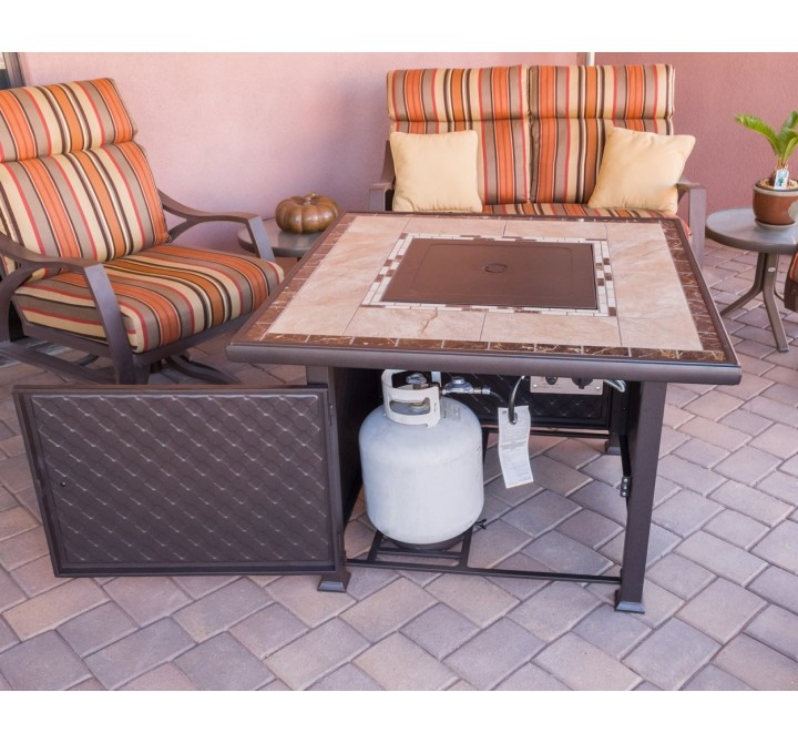 AZ Patio Heaters Square File Top Fire Pit - Lifestyle