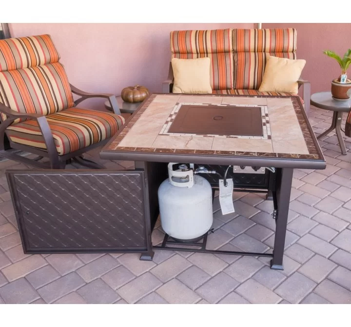 AZ Patio Heaters Square File Top Fire Pit - Lifestyle