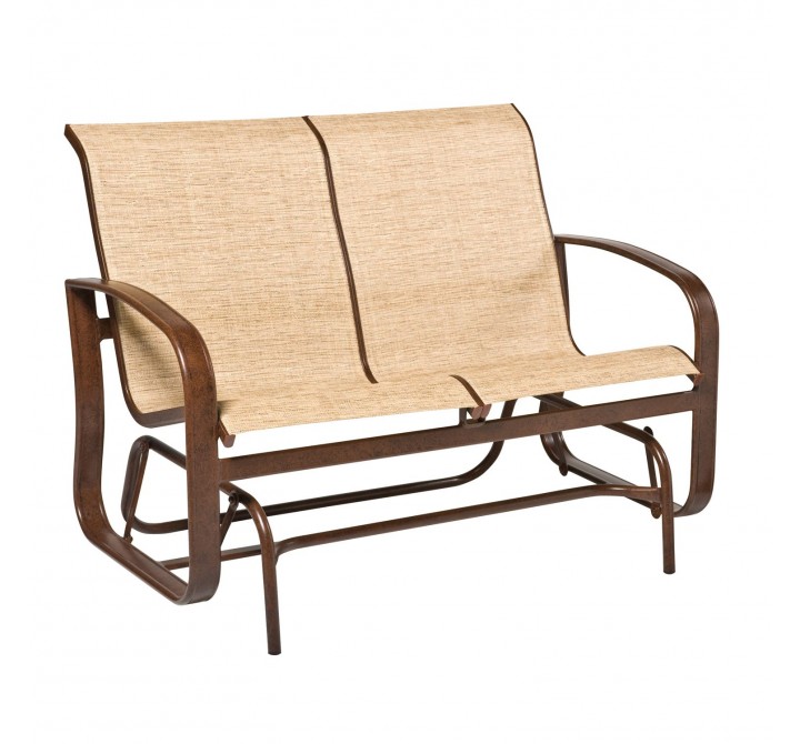 Woodard Cayman Isle Sling Gliding Love Seat - Angled