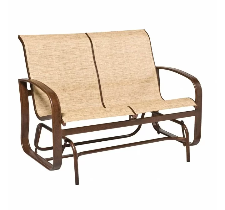 Woodard Cayman Isle Sling Gliding Love Seat - Angled