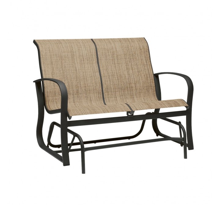 Woodard Fremont Sling Gliding Love Seat - Angled