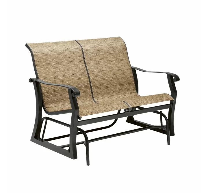 Woodard Cortland Sling Gliding Love Seat - Angled