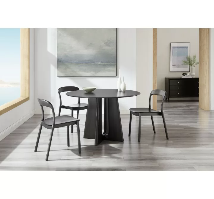 Greenington Luna 48” Round Table In Caviar - Lifestyle 6