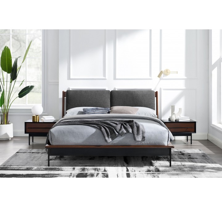 Greenington Park Avenue King Platform Bed with Fabric - Ruby - Front Lifestyle