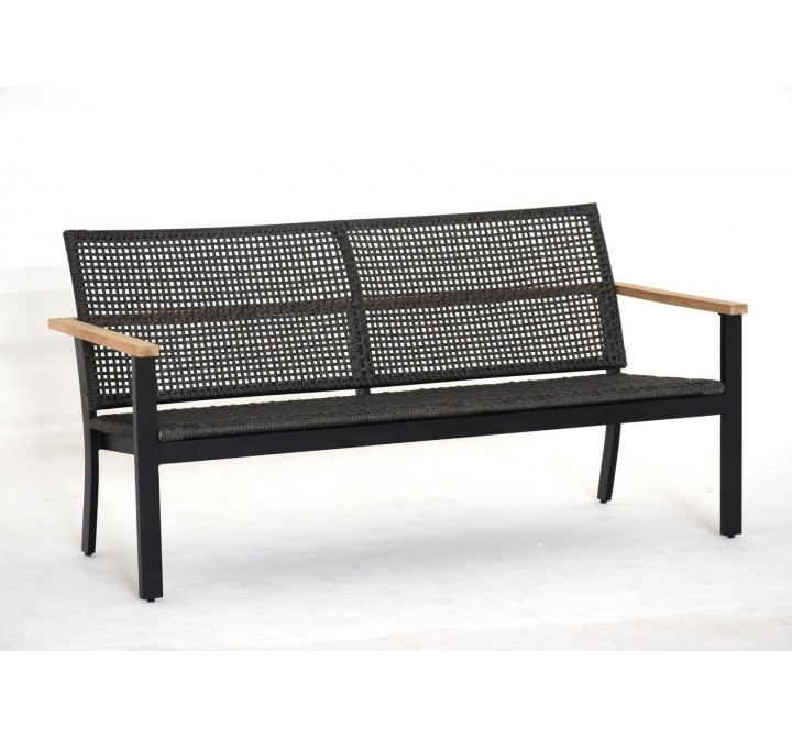 Royal Teak Naples Sofa Charcoal Aluminum and Rope D
