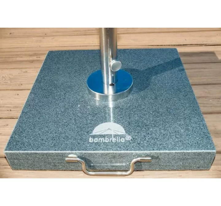 Bambrella 110 lbs Grey Granite & Stainless Steel Umbrella Base-1