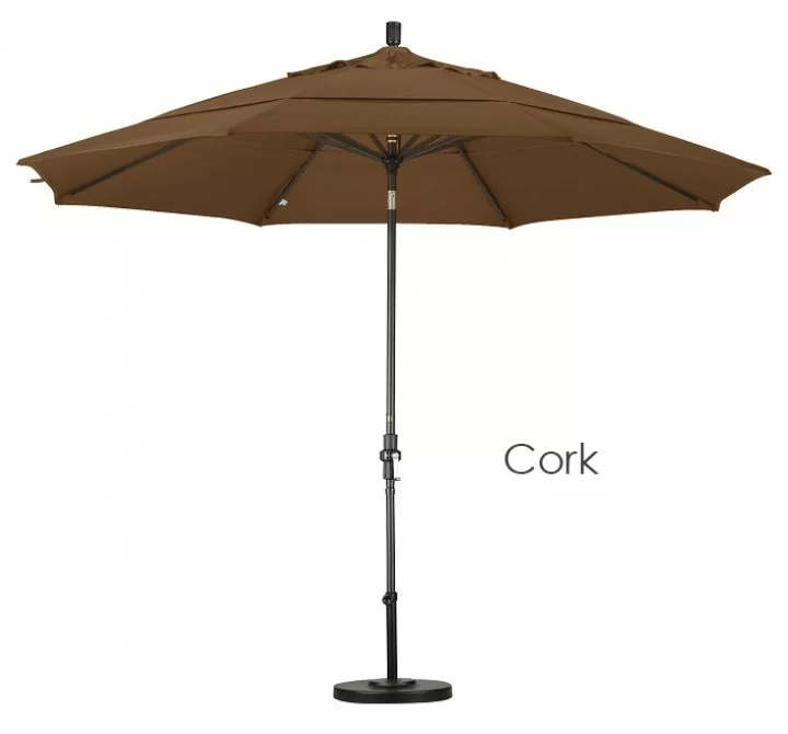 California Umbrella 11' Aluminum Market Umbrella Collar Tilt DV Bronze - Sunbrella