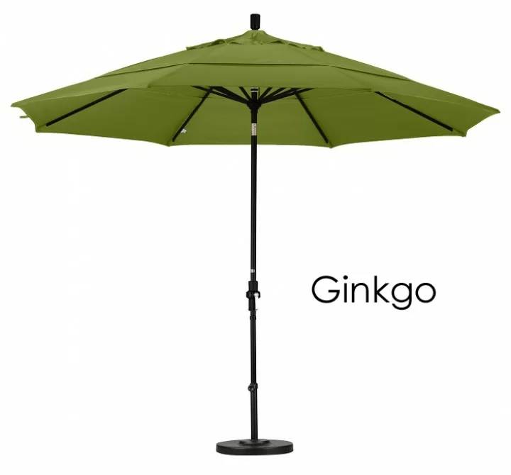California Umbrella 11' Aluminum Market Umbrella Collar Tilt DV Matted Black - Pacifica