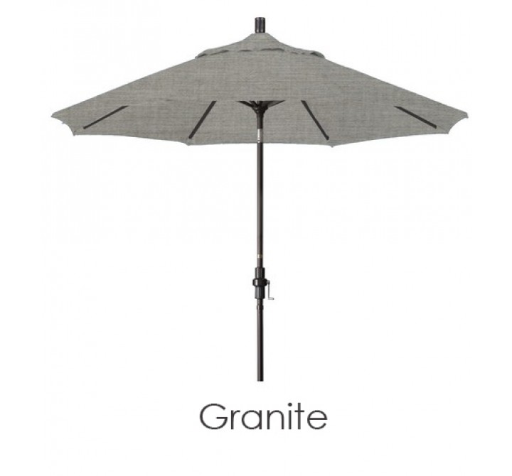 California Umbrella 9' Aluminum Market Umbrella Collar Tilt - Bronze - Sunbrella