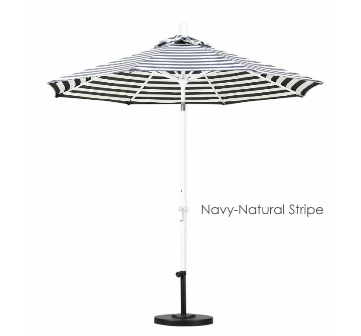 California Umbrella 9' Aluminum Market Umbrella Collar Tilt - Matted White - Olefin