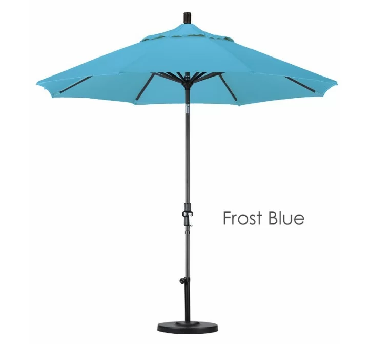 California Umbrella 9' Aluminum Market Umbrella Collar Tilt - Matted Black - Olefin