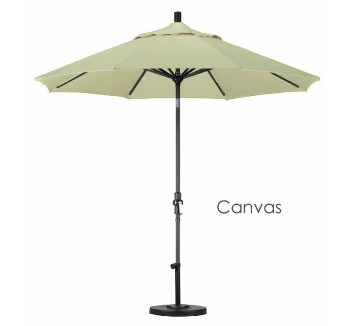 California Umbrella 9' Aluminum Market Umbrella Collar Tilt - Matted Black - Pacifica