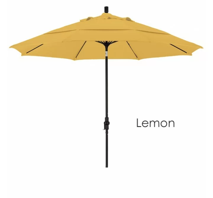 California Umbrella 11' Fiberglass Market Umbrella Collar Tilt DV Matted White - Olefin