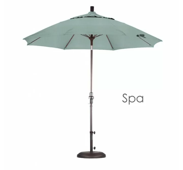 California Umbrella 9' Fiberglass Market Umbrella Collar Tilt Bronze - Sunbrella