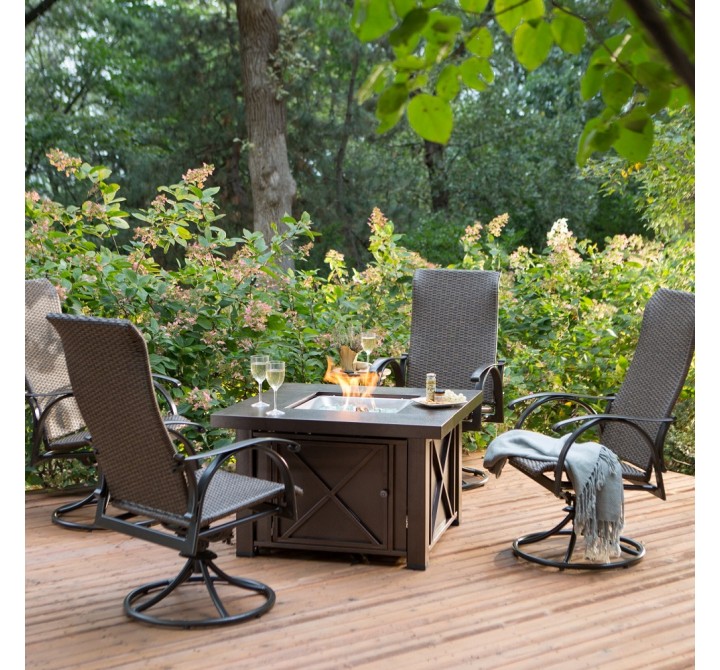 AZ Patio Heaters Outdoor Fire Pit in Hammered Bronze - Lifestyle