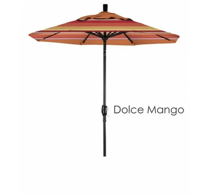 California Umbrella 7.5' Aluminum Market Umbrella Push Tilt M Black - Sunbrella