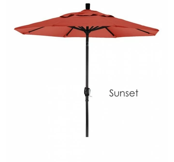 California Umbrella 7.5' Aluminum Market Umbrella Push Tilt M Black - Olefin
