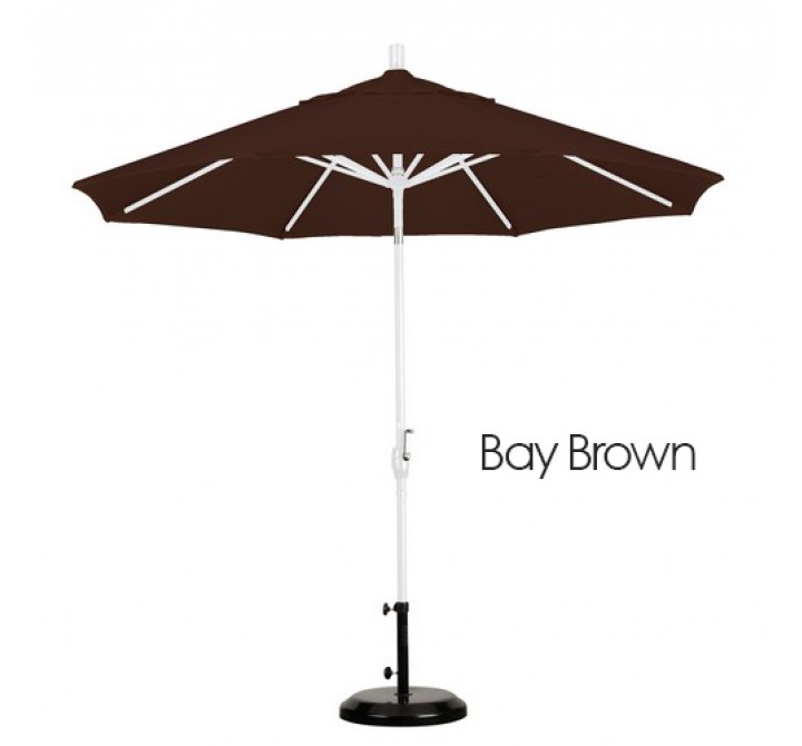 California Umbrella 9' Aluminum Market Umbrella Push Tilt - M White - Sunbrella