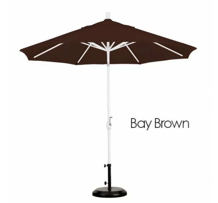 California Umbrella 9' Aluminum Market Umbrella Push Tilt - M White - Sunbrella