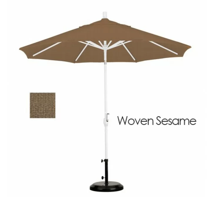 California Umbrella 9' Aluminum Market Umbrella Push Tilt - M White - Olefin