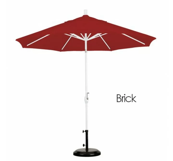 California Umbrella 9' Aluminum Market Umbrella Push Tilt - M White - Pacifica