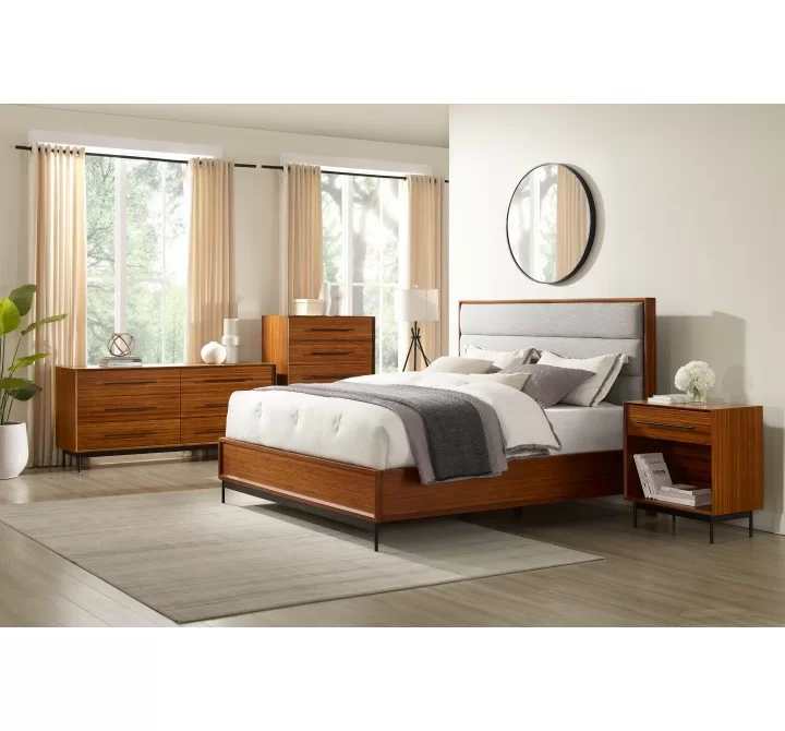 Greenington Taylor King Bed In Amber - Angled Lifestyle