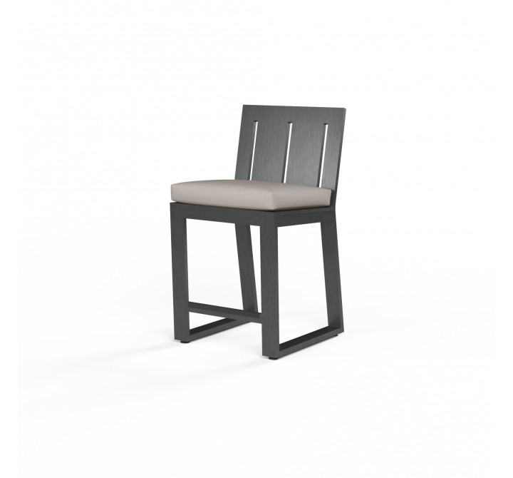Redondo Counter Stool in Canvas Natural, No Welt - Front Side Angle