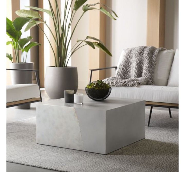 Sunpan Kyson Coffee Table - Silver - Lifestyle