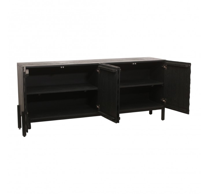 Moe's Home Collection Misaki Sideboard, Black - Front Side Opened Angle