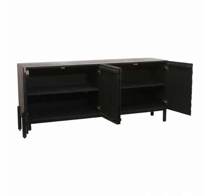 Moe's Home Collection Misaki Sideboard, Black - Front Side Opened Angle