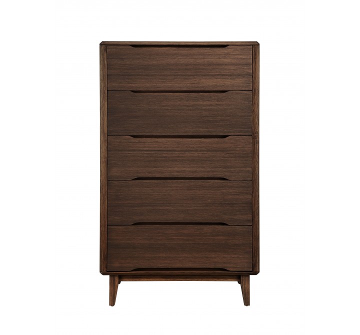 Greenington Currant Five Drawer High Chest Oiled Walnut - Front Angle