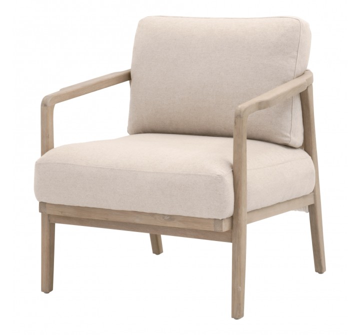 Essentials For Living Harbor Club Chair in Flax Linen - Front Side Angle