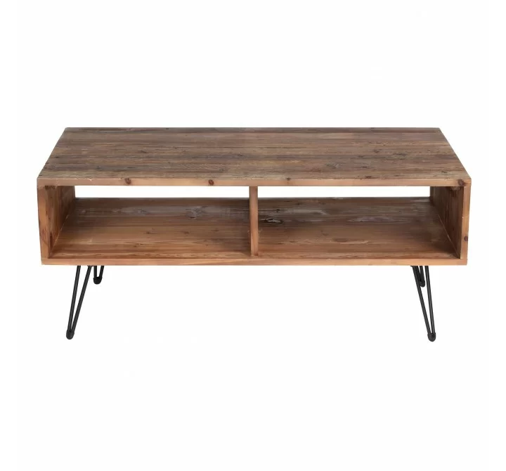 Crawford and Burke Beckham Reclaimed Wood 42" Foldable Coffee Table, Front Angle