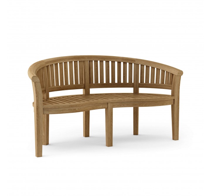 Anderson Teak Curve 3-Seater Bench Extra Thick Wood-1