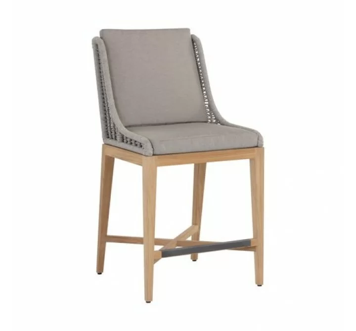 Sunpan Sorrento Counterstool Palazzo Taupe - Front Side Angle
