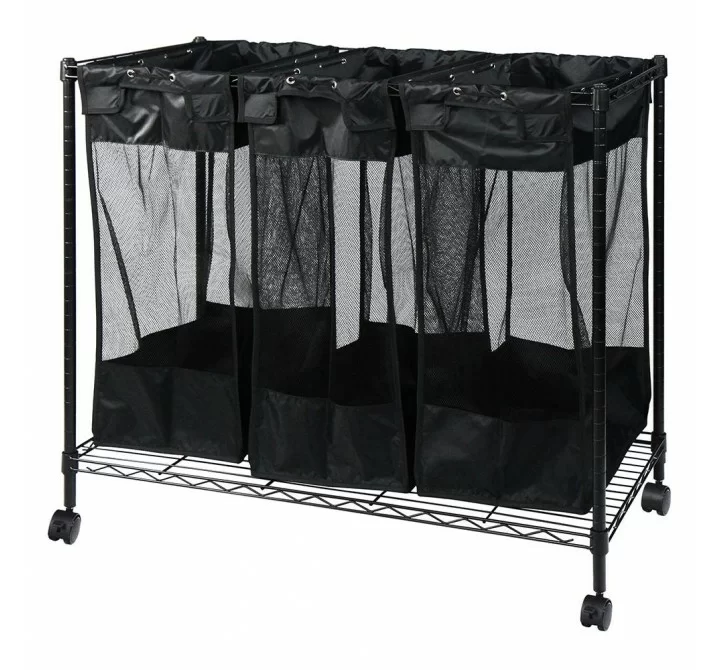  Triple Storage Organizer and Laundry Sorter - Angled