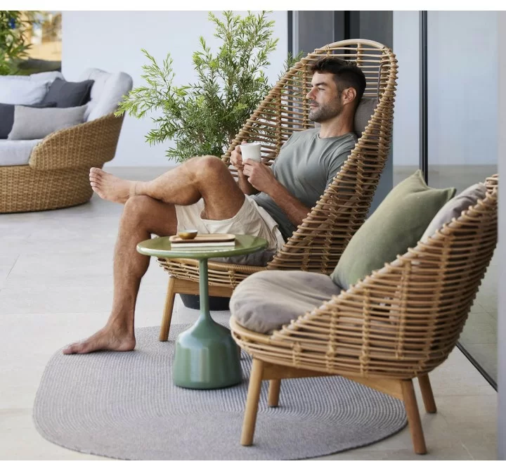 Cane-Line Hive Highback Chair W/Teak Legs Outdoor