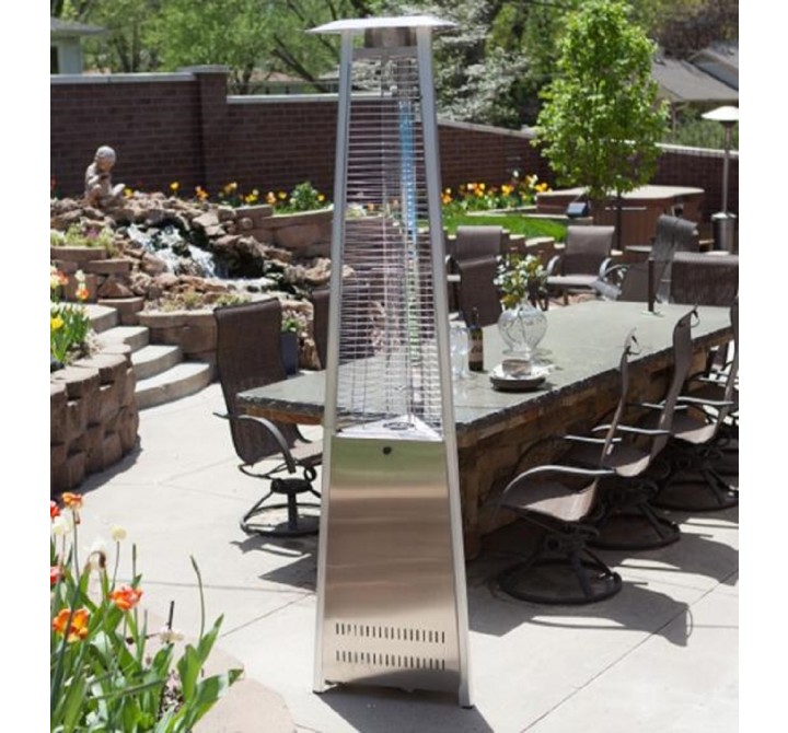 AZ Patio Heaters Commercial Glass Tube Patio Heater in Stainless Steel - Lifestyle