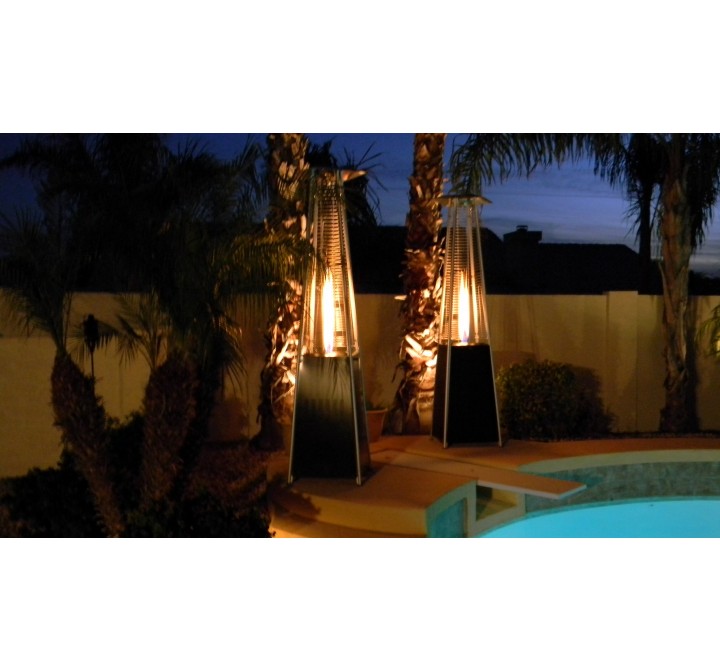 AZ Patio Heaters Glass Tube Patio Heater in Hammered Bronze - Lifestyle