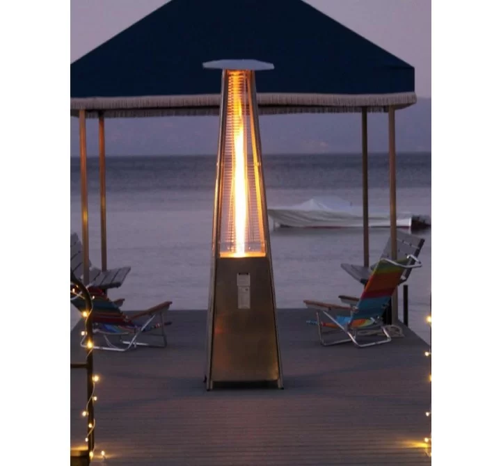 AZ Patio Heaters Glass Tube Patio Heater in Stainless Steel - Lifestyle