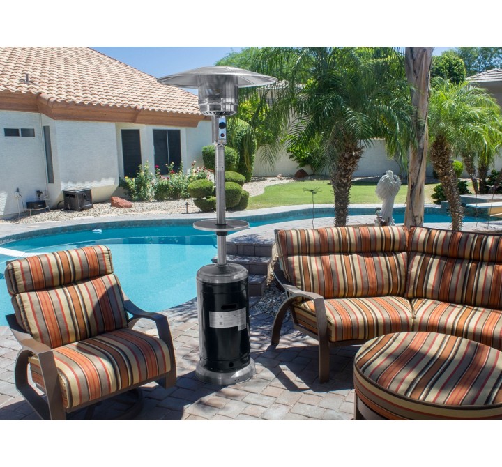 AZ Patio Heaters Outdoor Two-Toned Patio Heater in Stainless Steel and Black - Lifestyle