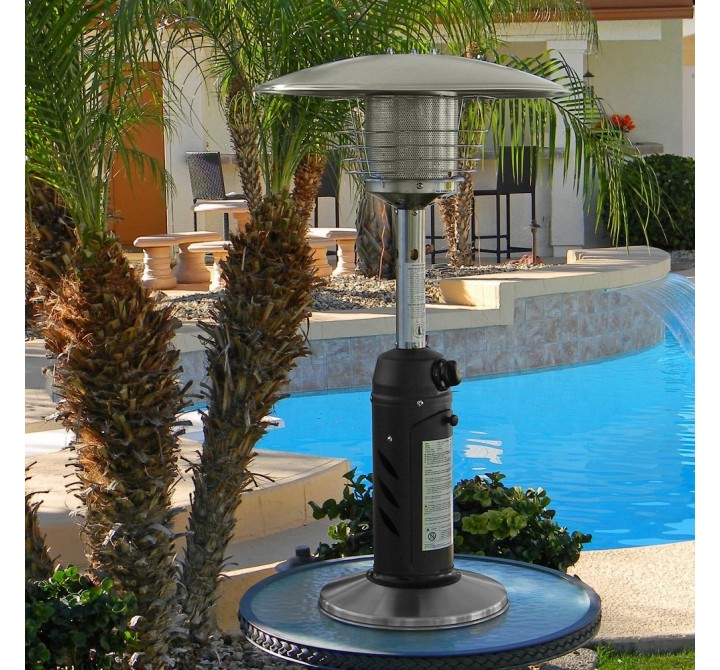 AZ Patio Heaters Table Top Patio Heater in Stainless Steel and Black - Lifestyle