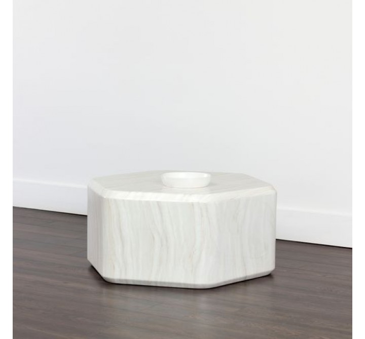 Sunpan Spezza Coffee Table - Marble Look - Cream - Lifestyle