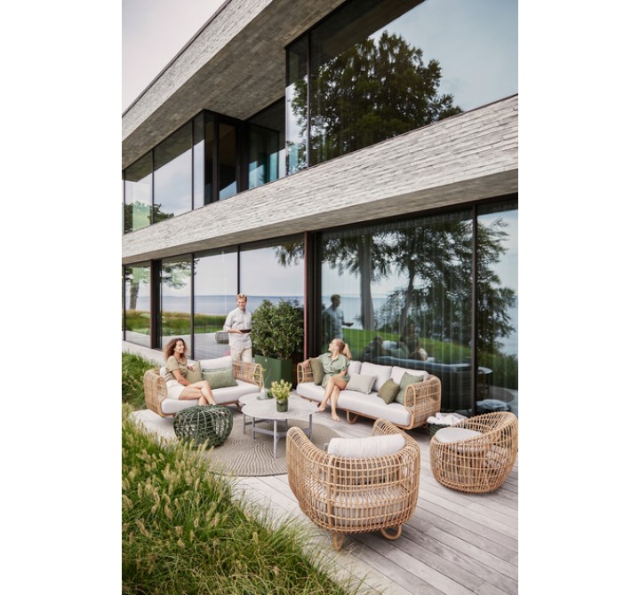 Cane-Line Nest Footstool, Small,  outdoor view