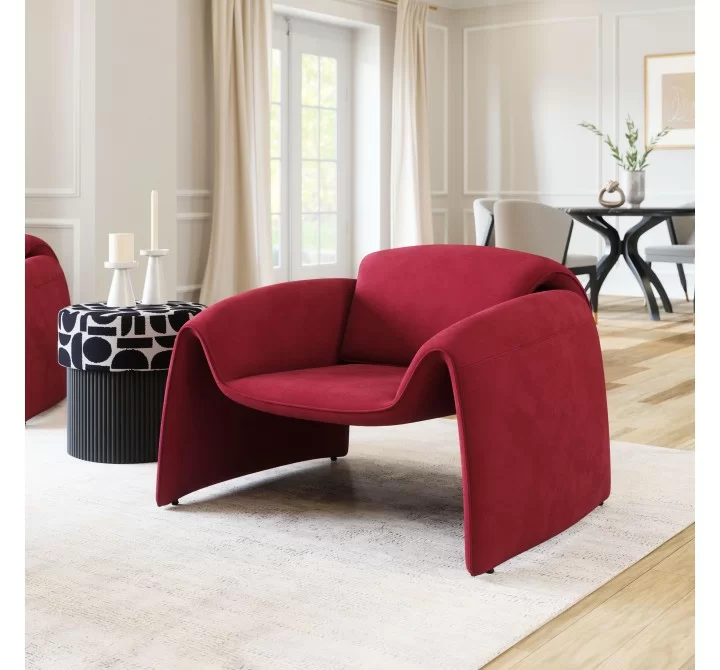 Zuo Modern Horten Accent Chair in Red - Lifestyle 1