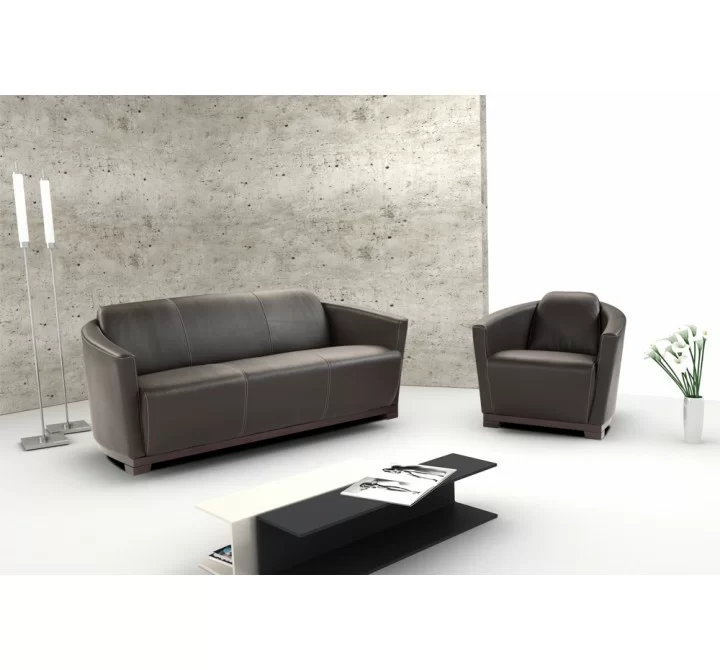 J&M Furniture Hotel Sofa in Black Italian Leather