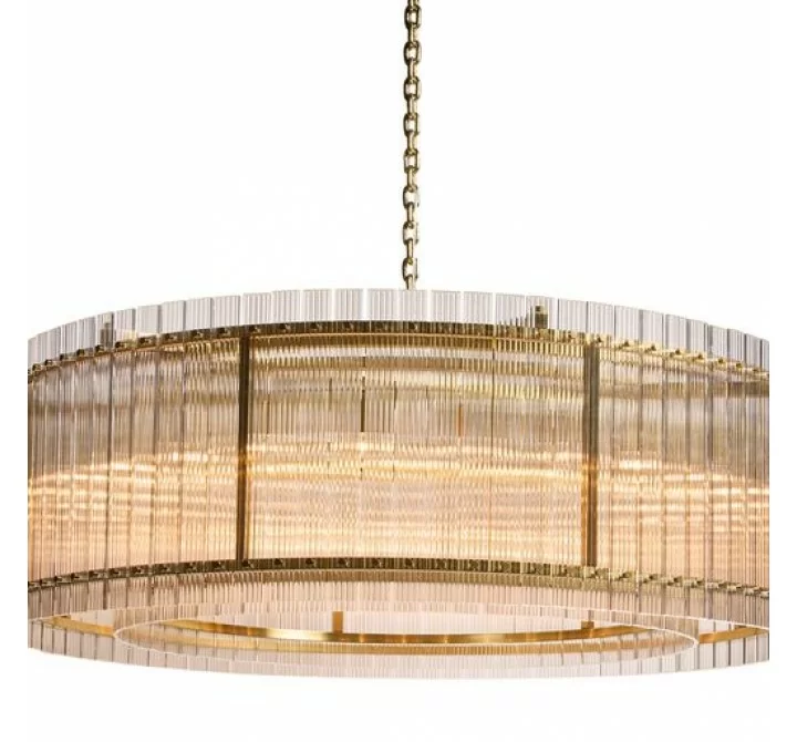 Sunpan Kore Chandelier Small / Large - Brass - Clear - Lifestyle