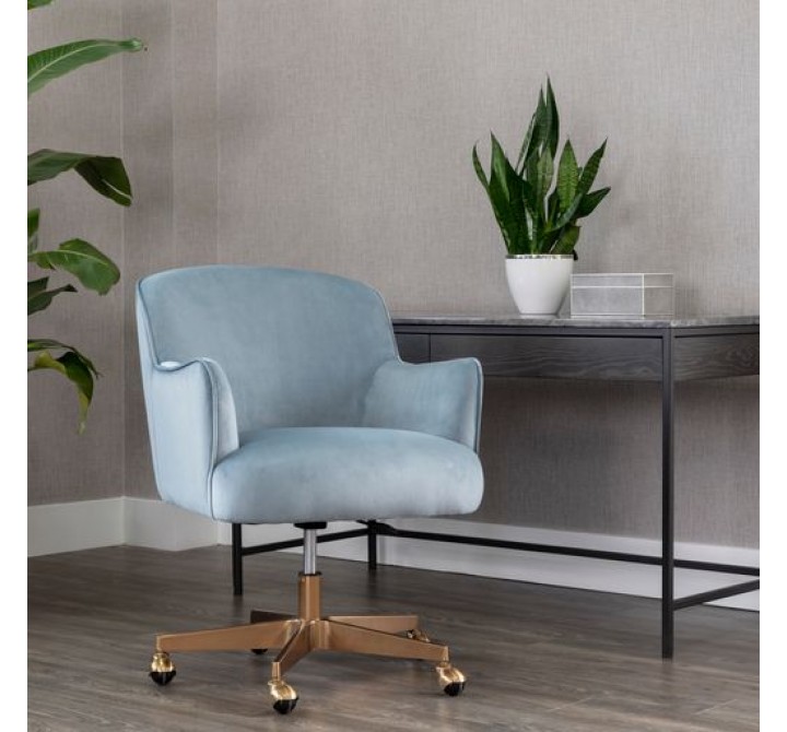 Sunpan Karina Office Chair Cornflower Blue Sky - Lifestyle