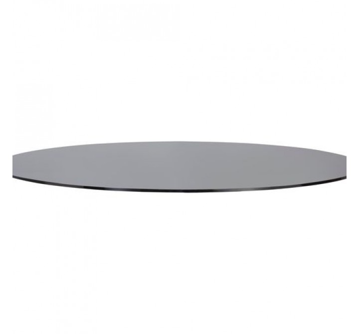 Sunpan Glass Dining Table Top Round Smoke Grey in 59'' - Front Angle